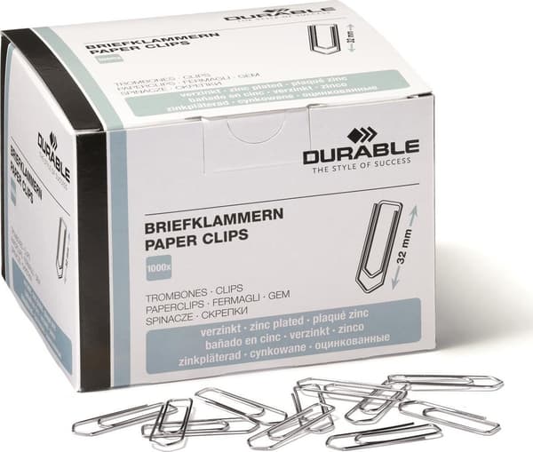 Durable DURABLE Gemenskapsnålar 32 mm 1000 stycken förzinkade