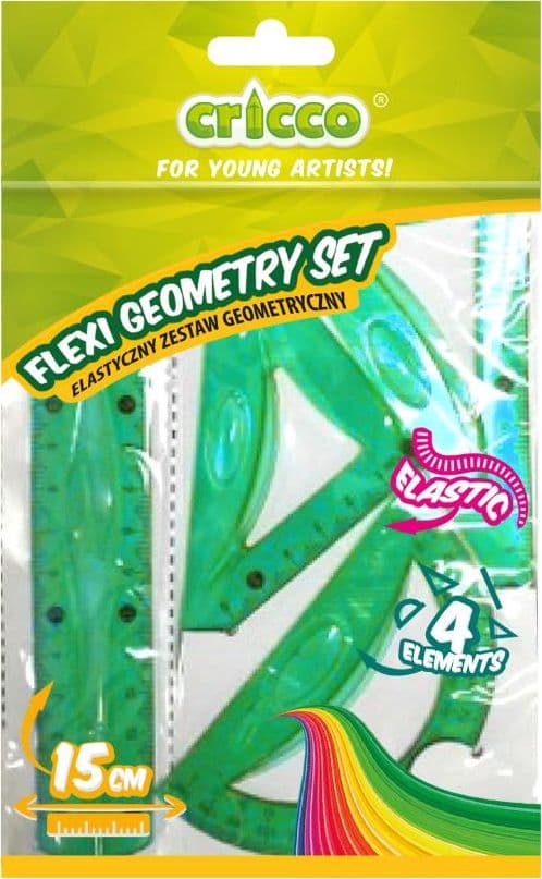 Geometriasetti Flexi viivaimella 15cm CRICCO