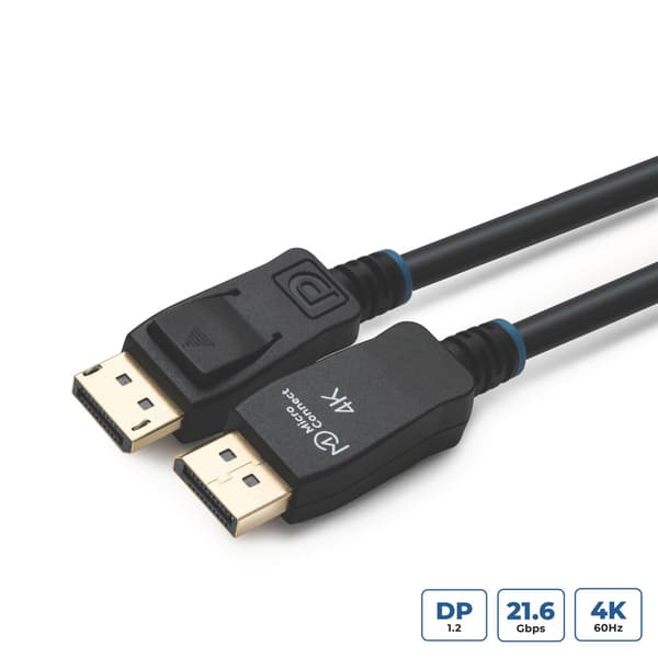 MicroConnect 4K DisplayPort 1.2-kabel 10m Displayport version 1.2, svart stöder 4K*2K@60Hz, OD: 6.0MM, CU, guldpläterade kontakter