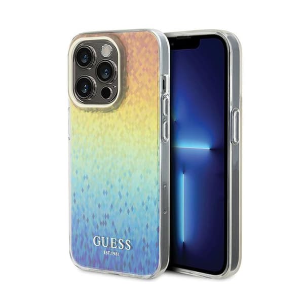 Original GUESS Hardcase GUHCP14XHDECMI för iPhone 14 Pro Max (IML Faceted Mirror / disco iridescent)