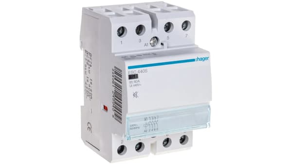 Hager tyst modulär kontaktor 40A 4Z 230V AC (ESC440S)