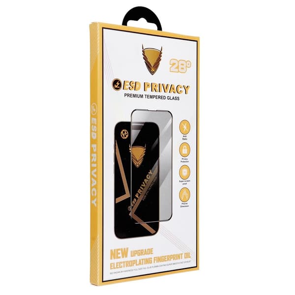 OG Premium Privacy Glass hærdet glas - til iPhone 15 Pro Max sort