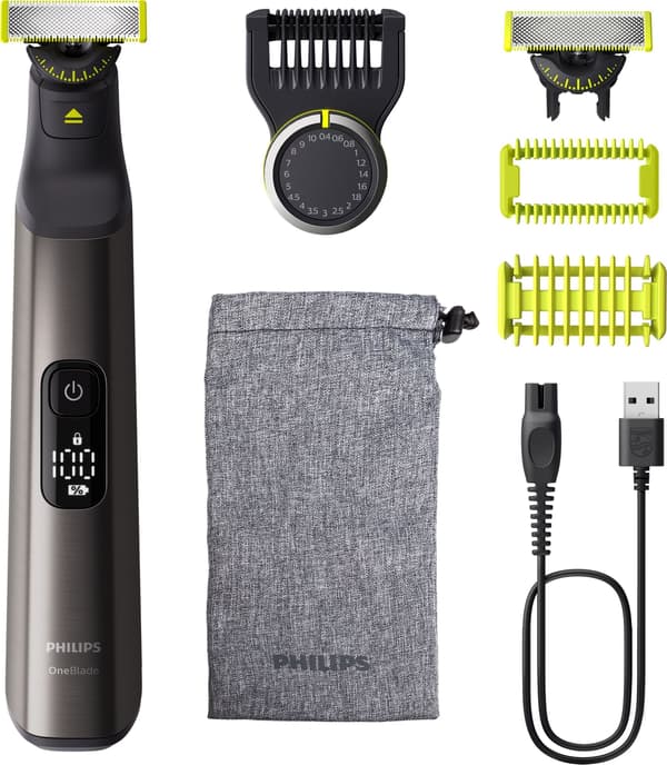 Partakone Philips OneBlade Pro 360, li-ion, musta/vihreä