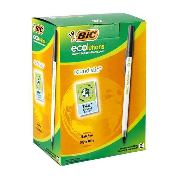 Lång beskrivning Round Stic Ecolutions svart BIC (60 st)