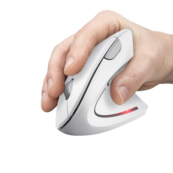 TRUST VERTO TRÅDLÖS ERGONOMISK MUS VIT