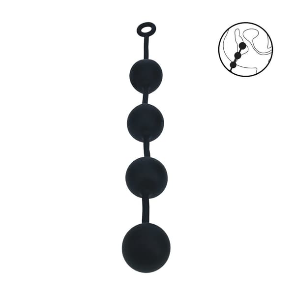 Silikone runde analkugler - XXL - 60mm - Sort