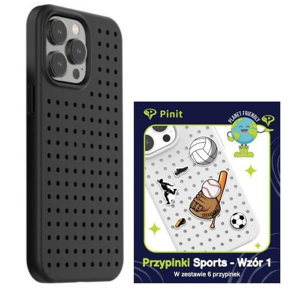 Pinit Case Kit Dynamic + Sports Pin iPhone 14 Pro 6.1\" musta/musta design 1