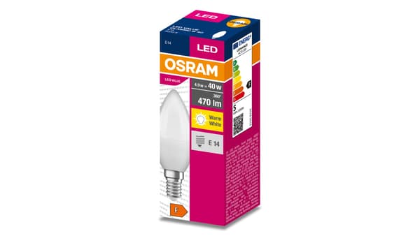LED-lampa E14 4.9W/830 E14 VALUE CL B FR 40 ej dimbar 4,9W/830 4058075628038