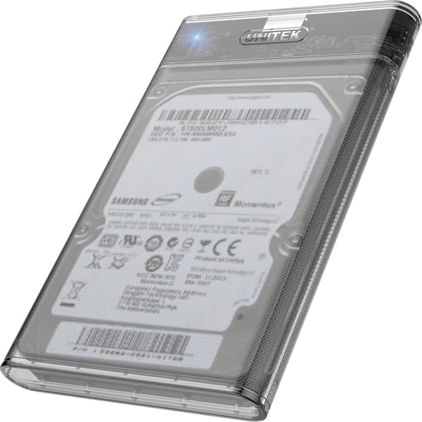 Unitek 2.5\" SATA 6G läpinäkyvä
