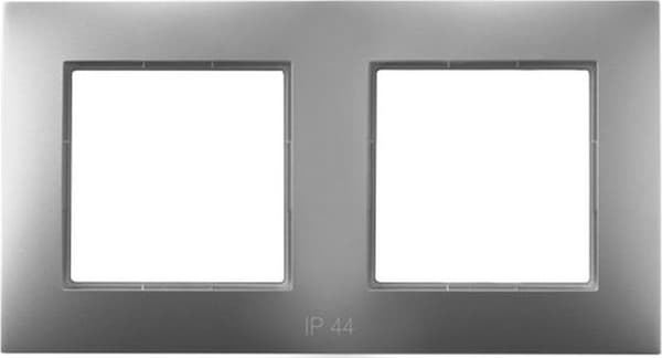 Ospel ARIA Dubbel anslutningsram IP44 silver RH-2U/18