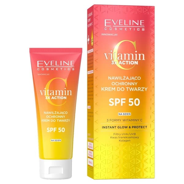 Eveline Vitamin C 3xAction Moisturizaco - Skyddande Ansiktskräm SPF50 per dag 30ml