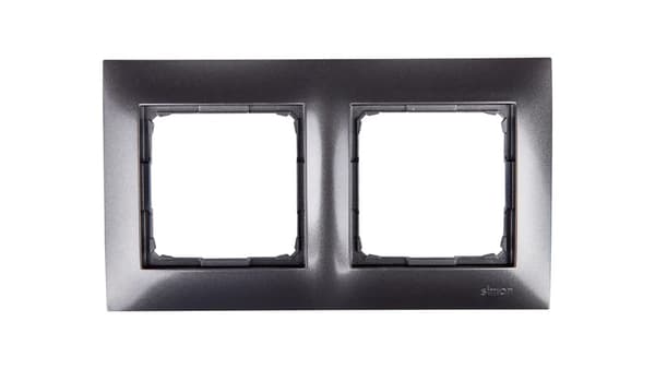 Kontakt-Simon 2-dobbelt ramme 54 Premium til dåser papgips antracit metallic (DRK2/48)