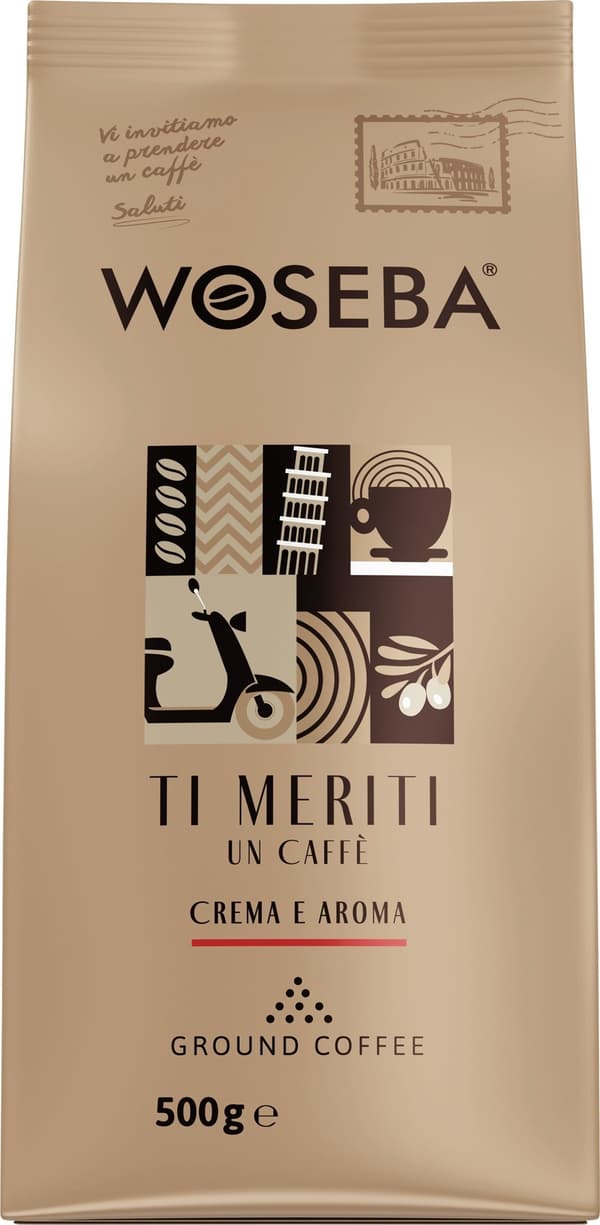 Woseba Kaffe WOSEBA TI MERITI, CREMA E AROMA, formalet, 500g