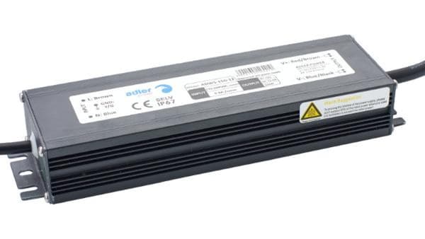 LED Fladpanel Strømforsyning IP67 12V 150W 12.5A ADLER