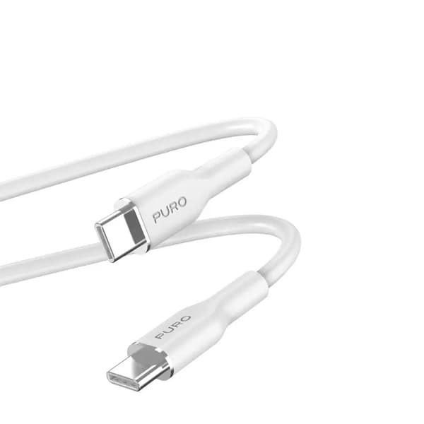 PURO ICON Soft Cable — USB-C til USB-C kabel 1,5 m (hvid)