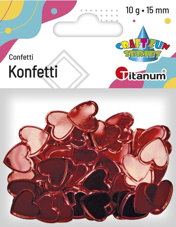 Rød hjertekonfetti 10g