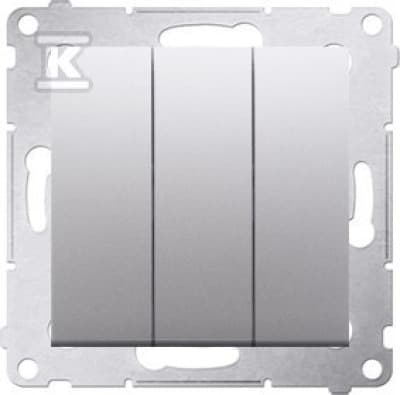 Simon 54 Premium Kolmoispainike LED-taustavalolla (moduuli) 10AX, 250V~, pikaliitin, mattahopea DP31L.01/43