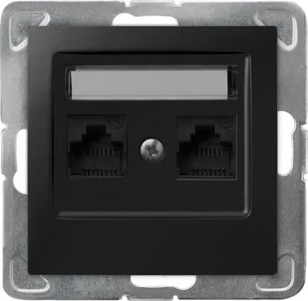 Ospel IMPRESJA Computerstik dobbelt kat.5e MMC sort metallisk GPK-2Y/K/M/33