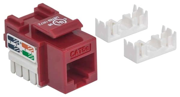 Intellinet 210478 Keystone-modul RJ45 UTP Cat5e, Punch-Down, rød