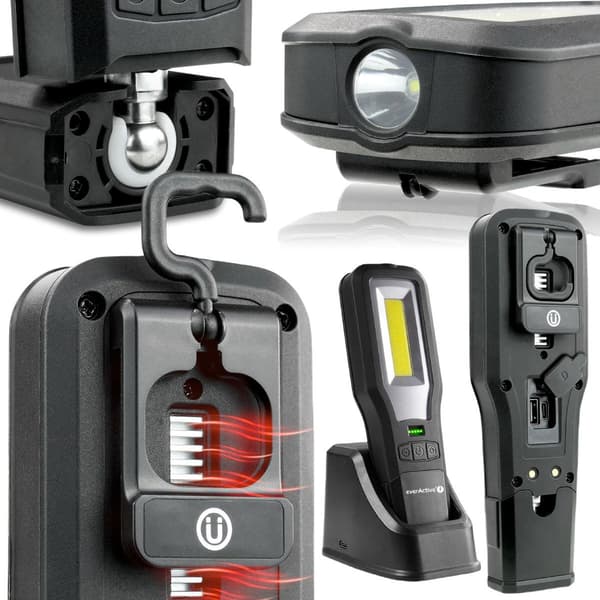 EverActive WL-600R Genopladelig LED Værkstedslommelygte