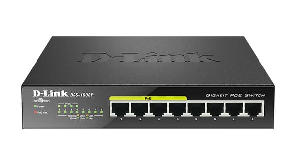 Switch D-Link DGS-1008P 16 Gbps