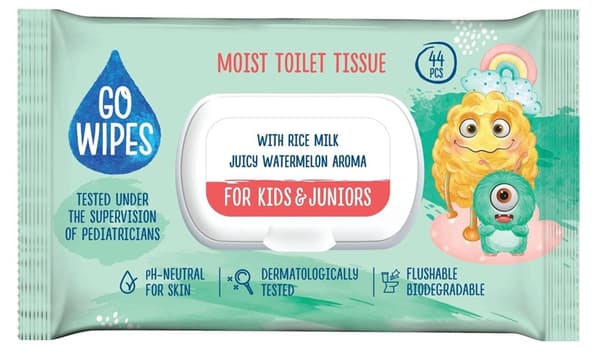 GOWIPES VÅTT TOALETTPAPPER FÖR BARN&UNGDOM 44ST