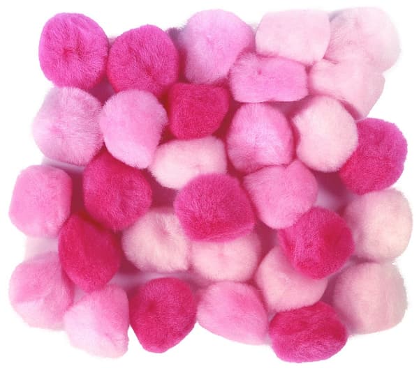 Akrylpomponger 25mm rosa 30st