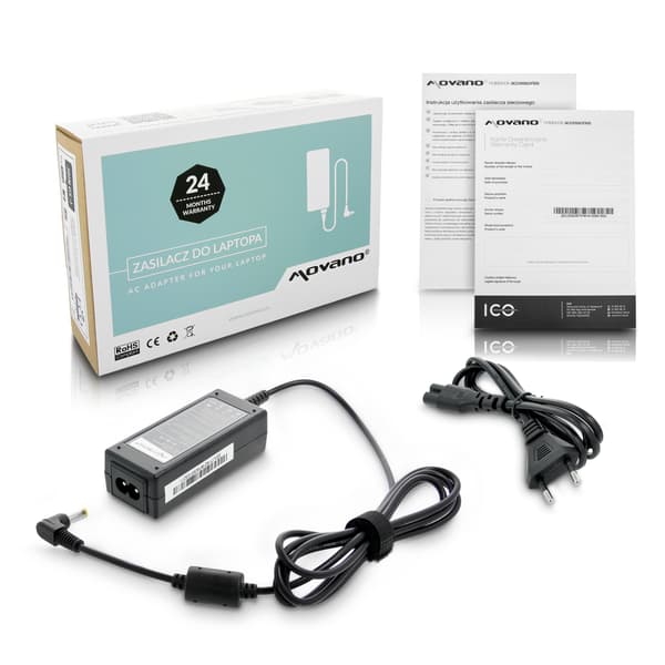 Movano 19v 2.1a (5.5x2.5) 40W strømforsyning til MSI, Fujitsu, Benq