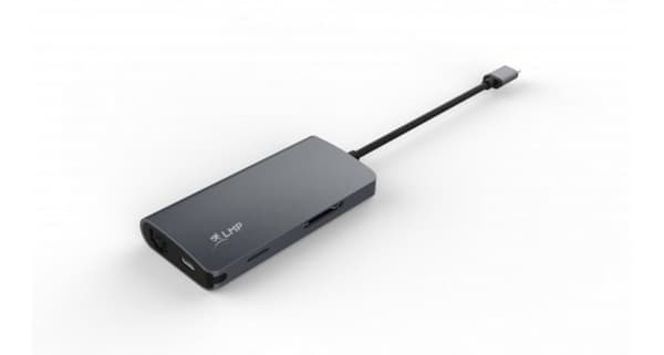 LMP USB-C mini Dock, HDMI, 3x USB 3.0, Ethernet, SD/MicroSD, USB-C laddning, Aluminiumhölje, Space gr