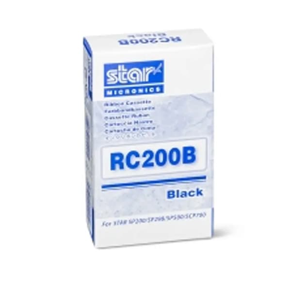 Star Micronics RC200B Sort Bånd 30980115, Sort, 1,2 tegn, Sort, Blå