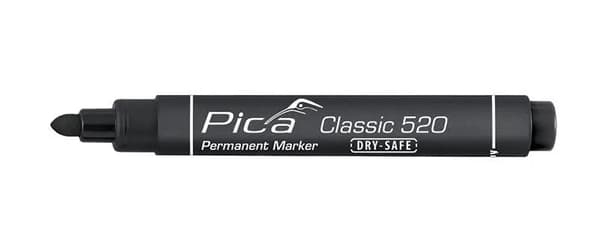 Pica Permanent Marker 1-4mm, Rund Spids, sort