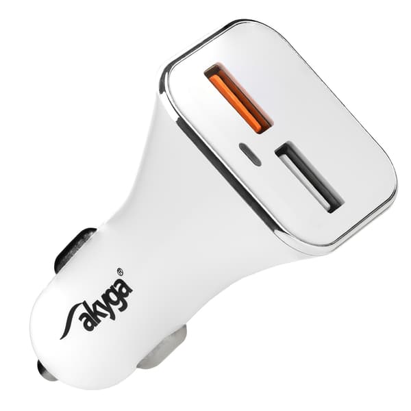 USB-autolaturi AK-CH-08 2x USB-A 5-12V / max. 3A 18W Quick Charge 3.0