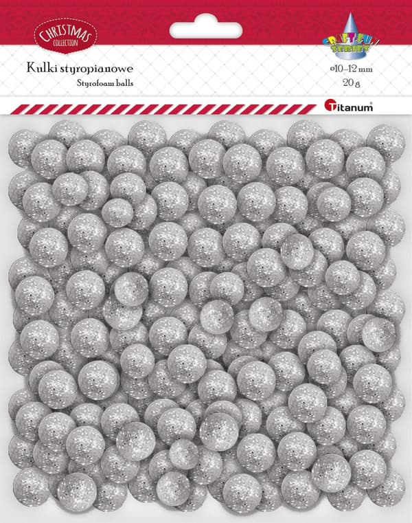Styrofoam kugler mix sølv 20g