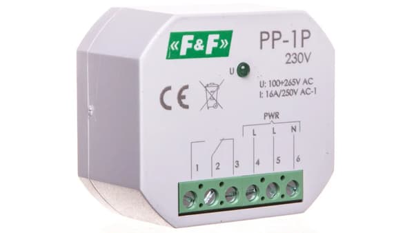 F&F Elektromagnetisk sender 1P 16A P/T - PP-1P 230V