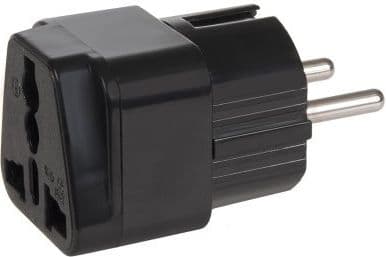 Maclean Rejsestikadapter UK til EU sort (MCE155)