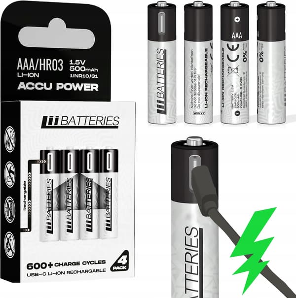 LIIBATTERIES LI-ON BATTERIER AAA TYPE 4 stk