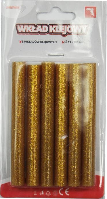 Glitter klæbeindsats guld 11mmx10cm 6 stk