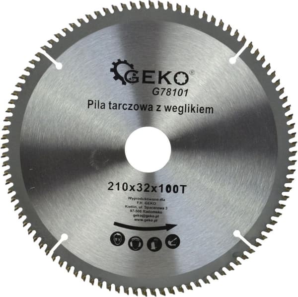 Klinge til aluminium med vision 210mmX100TX32mm + reduktionssæt (25/50)
