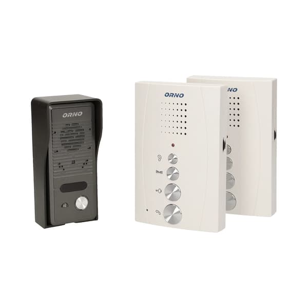 Orno enfamiljs intercom-set med intercom, hörlurar, vit, ELUVIO INTERCOM OR-DOM-RE-920/W - OR-DOM-RE-920/W