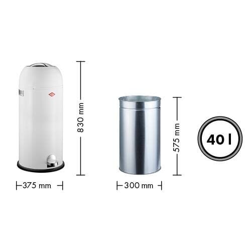 Roskakori musta Kickmaster Maxi 40l Wesco