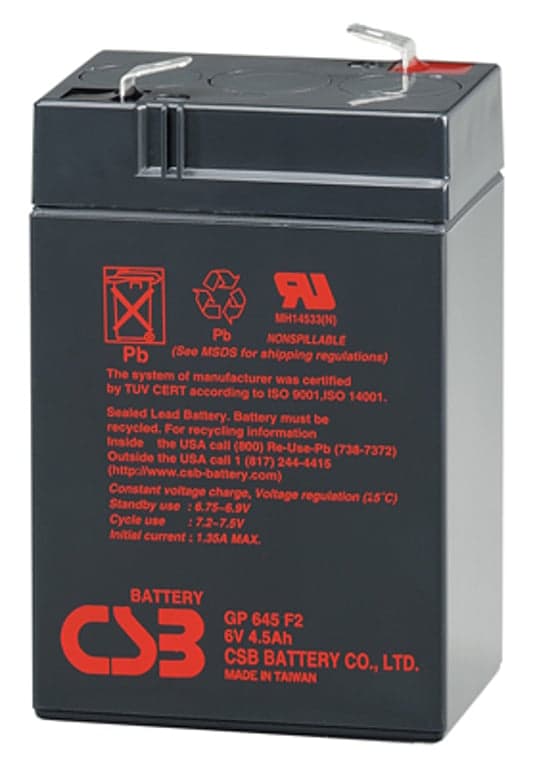 CSB Battery akku 6V 4.5Ah F1 Pb | GP645