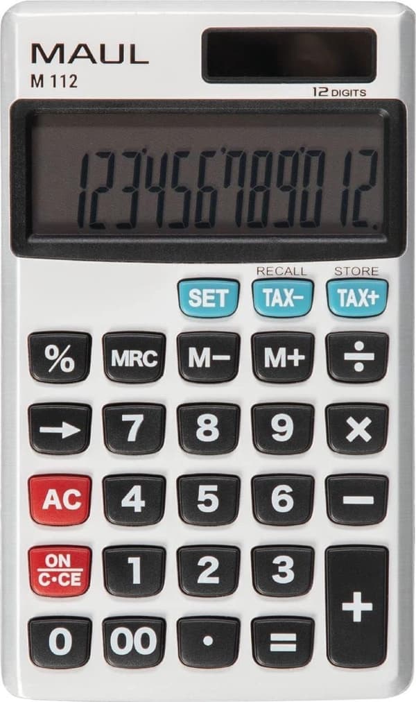 Miniräknare Maul M 112 silver