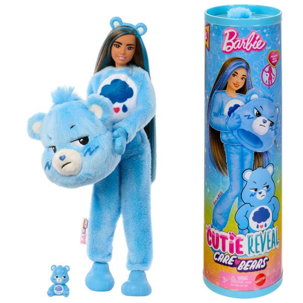 Mattel Barbie Cutie Reveal Care Bears -nukke - Grumpy ZA6064