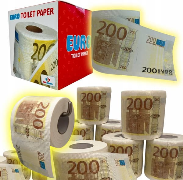 Toalettpapper Mad Monkey \"200Euro\" vit