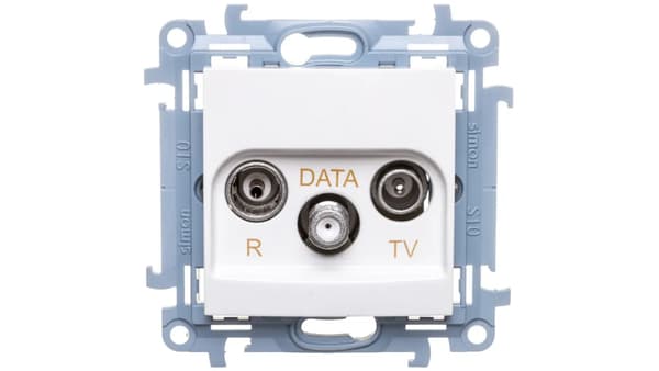 Kontakt-Simon Antennuttag R-TV-DATA 10dB vit (CAD.01/11)