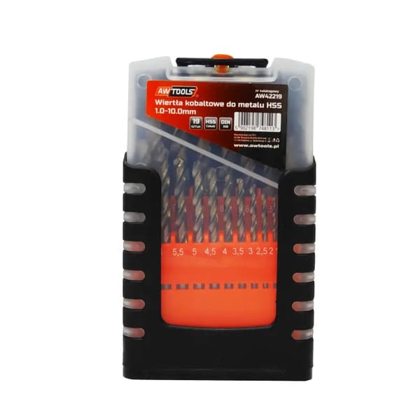 AWTOOLS METALBOREBIT 1,0-10,0mm/COBALT /SÆT AF 19 STK