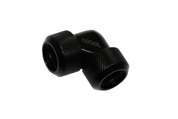 Alphacool Icicle -adapteri 90 astetta 16mm AD - 16mm AD kova putki - Musta