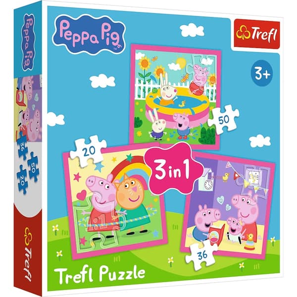 3-i-1 Pussel - Peppa och Vänner - Peppa Pig Trefl 34873