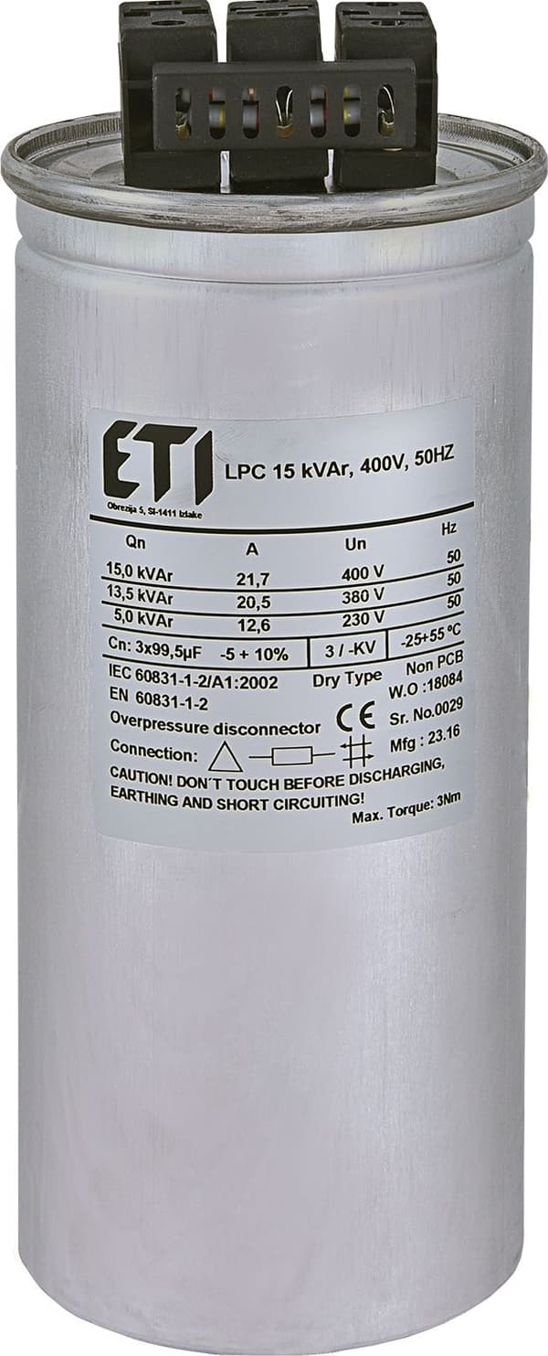 Kondensaattori LPC 15 kVar 400V 50Hz 004656752