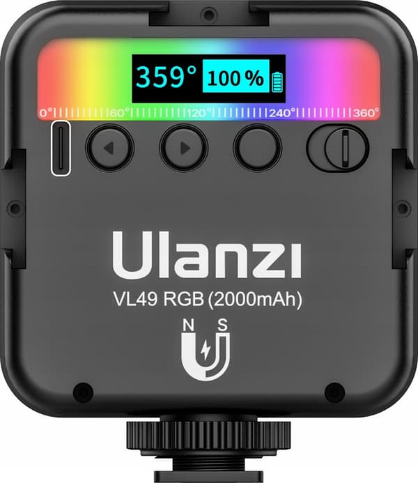 Ulanzi LED-lamppu, säädettävä väri / Ulanzi Vl49 Rgb